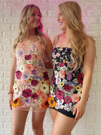 Sheath Spaghetti Straps 3D Flower Homecoming Dress