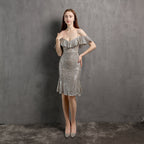 V Neck Little Evening Dress – Elegant Short Socialite Nightclub Women's Party Dress