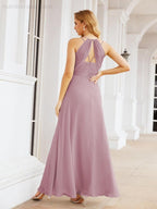Double Spaghetti Straps Bridesmaid Dresses for Women Long Formal Party Dress Side Split 28051