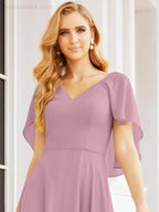 Bridesmaid Dresses for Wedding Formal Evening Party Prom Gown with Cape 28050