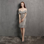V Neck Little Evening Dress – Elegant Short Socialite Nightclub Women's Party Dress