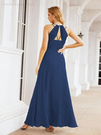 Double Spaghetti Straps Bridesmaid Dresses for Women Long Formal Party Dress Side Split 28051