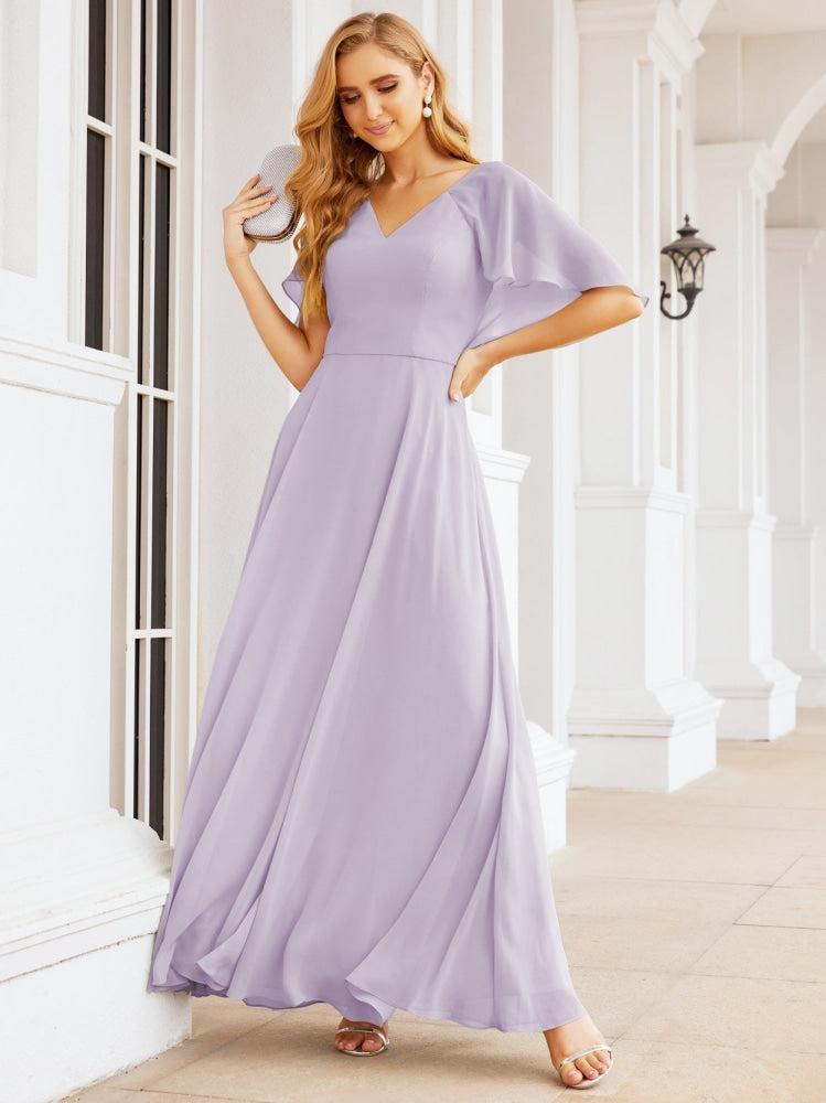 Bridesmaid Dresses for Wedding Formal Evening Party Prom Gown with Cape 28050