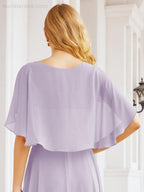 Bridesmaid Dresses for Wedding Formal Evening Party Prom Gown with Cape 28050