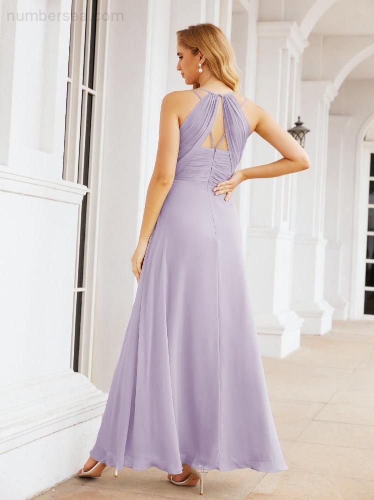 Double Spaghetti Straps Bridesmaid Dresses for Women Long Formal Party Dress Side Split 28051