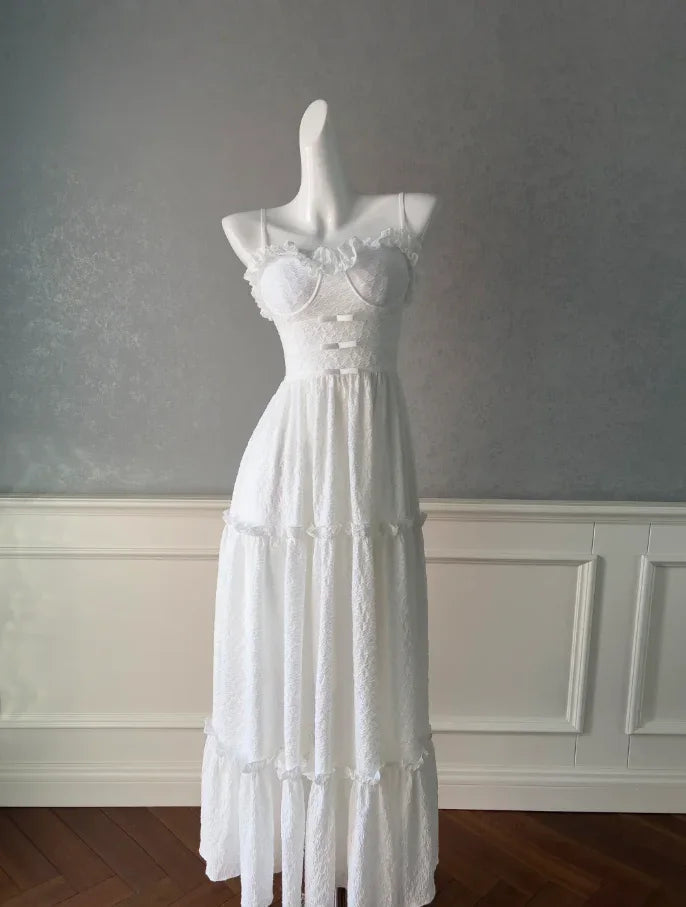 Simple White Satin Sweetheart A Line Prom Dress Spaghetti Straps Evening Dress Y8574