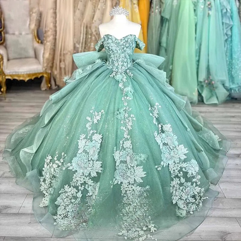 STARSYNC Tulle Coming of Age Ceremony Dress Customize Ball Gown Shiny Fairy Prom Dress Sweetheart Quinceanera Dress