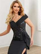 Sheath/Column V-Neck Floor-Length Mother of the Bride Dresses