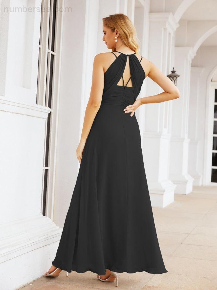 Double Spaghetti Straps Bridesmaid Dresses for Women Long Formal Party Dress Side Split 28051