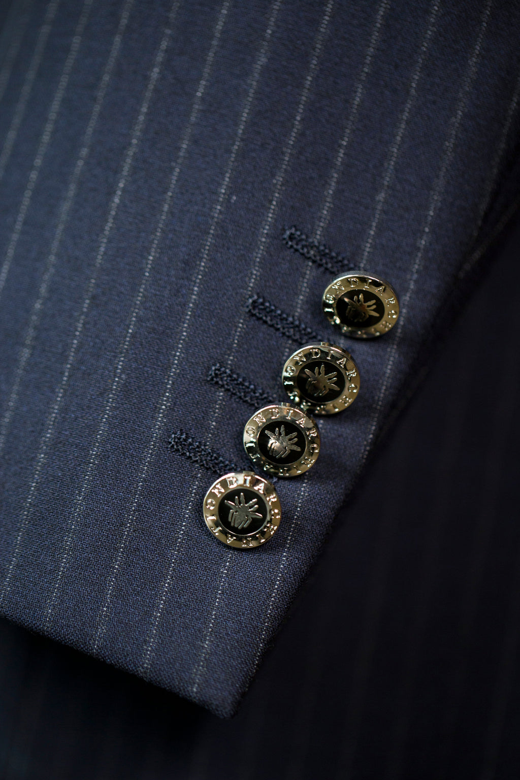 Double Breasted Pinstripe Wool Suit For Formal Groom And Business
