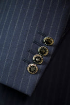 Double Breasted Pinstripe Wool Suit For Formal Groom And Business