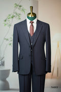 Three Piece Pinstripe Wool Wedding Suit For Groom Classic Tailored Fit