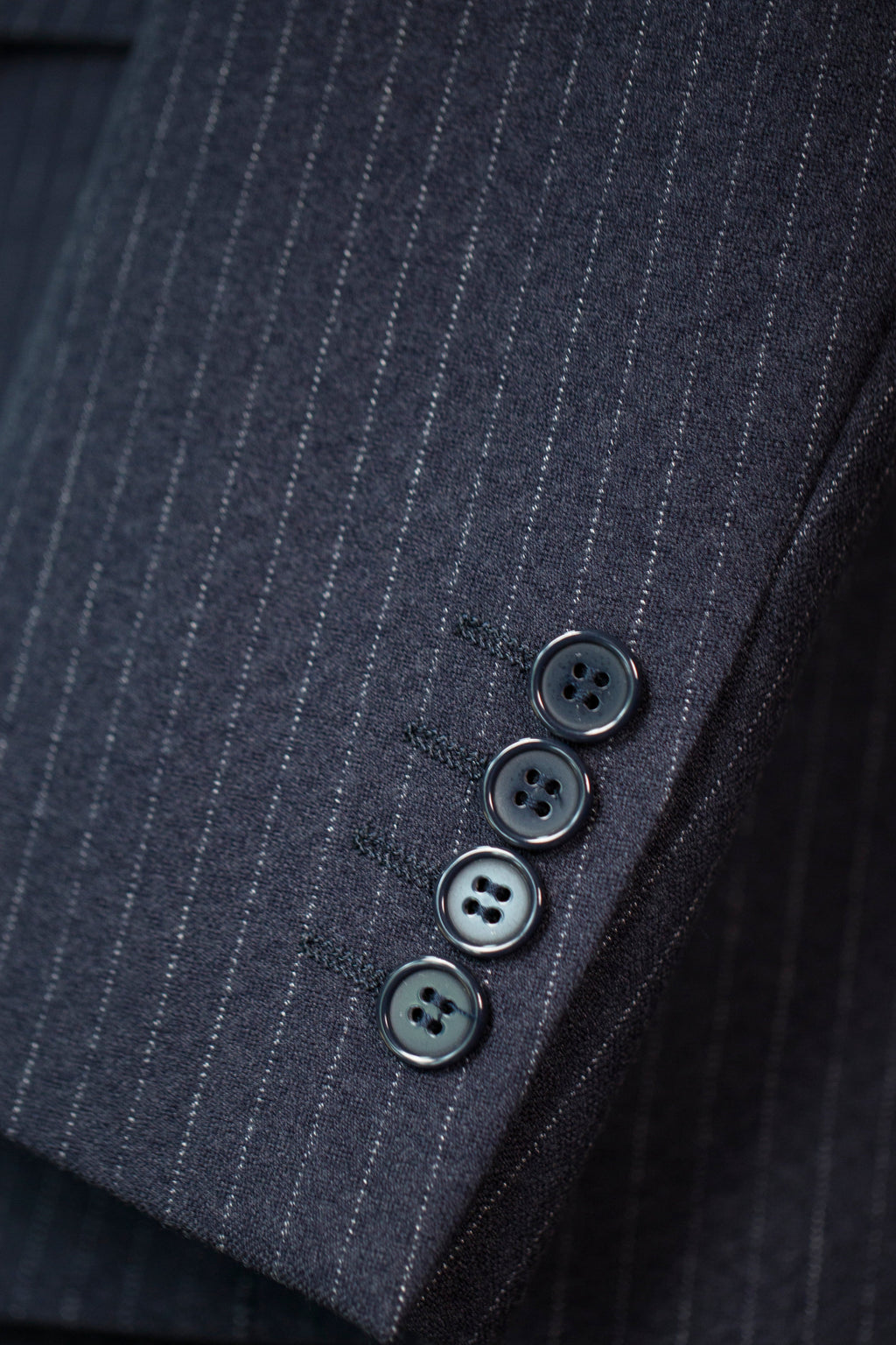 Three Piece Pinstripe Wool Wedding Suit For Groom Classic Tailored Fit