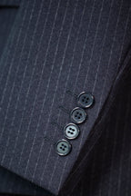 Three Piece Pinstripe Wool Wedding Suit For Groom Classic Tailored Fit