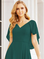 Bridesmaid Dresses for Wedding Formal Evening Party Prom Gown with Cape 28050