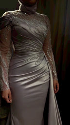 Elegant Mermaid Long Sleeves Evening Dress Glam Dress Y6717