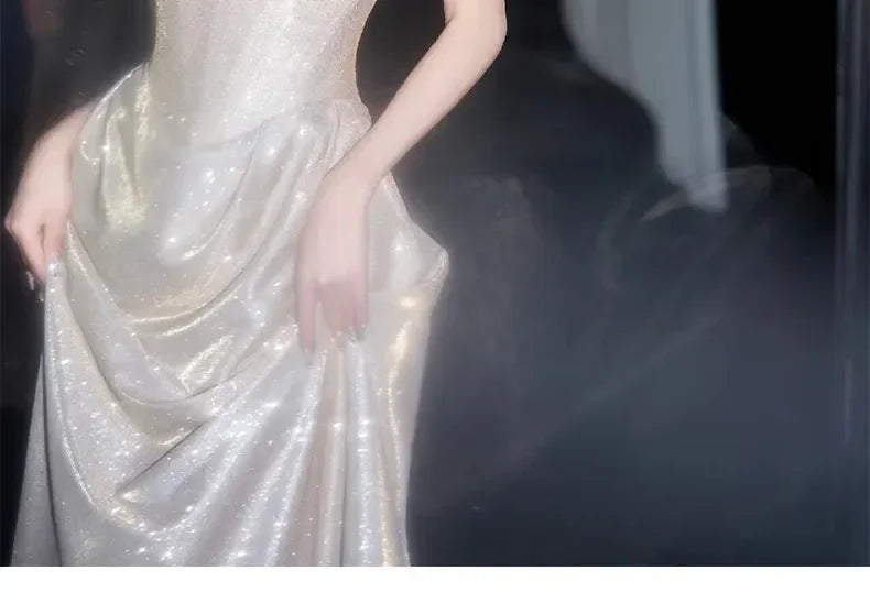 Shiny Off The Shoulder Mermaid Prom Dress Long Evening Dress Y8185