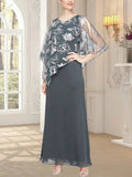 Long Glitter Mesh Dress with Novelty Asymmetric Overlay Bodice