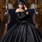 Customized Long Sleeves Black Ball Gown Quinceanera Dress 2026 Bead Two Pieces Sweet 16 Dress Birthday Party Vestidos De XV Años