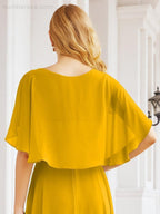 Bridesmaid Dresses for Wedding Formal Evening Party Prom Gown with Cape 28050