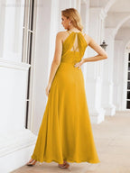 Double Spaghetti Straps Bridesmaid Dresses for Women Long Formal Party Dress Side Split 28051