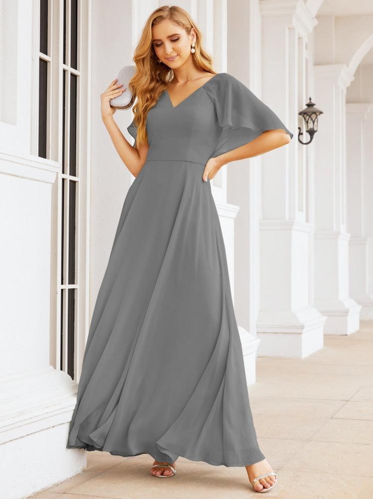 Bridesmaid Dresses for Wedding Formal Evening Party Prom Gown with Cape 28050