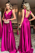 Sunnderly A-Line Satin Party Dresses SYP1