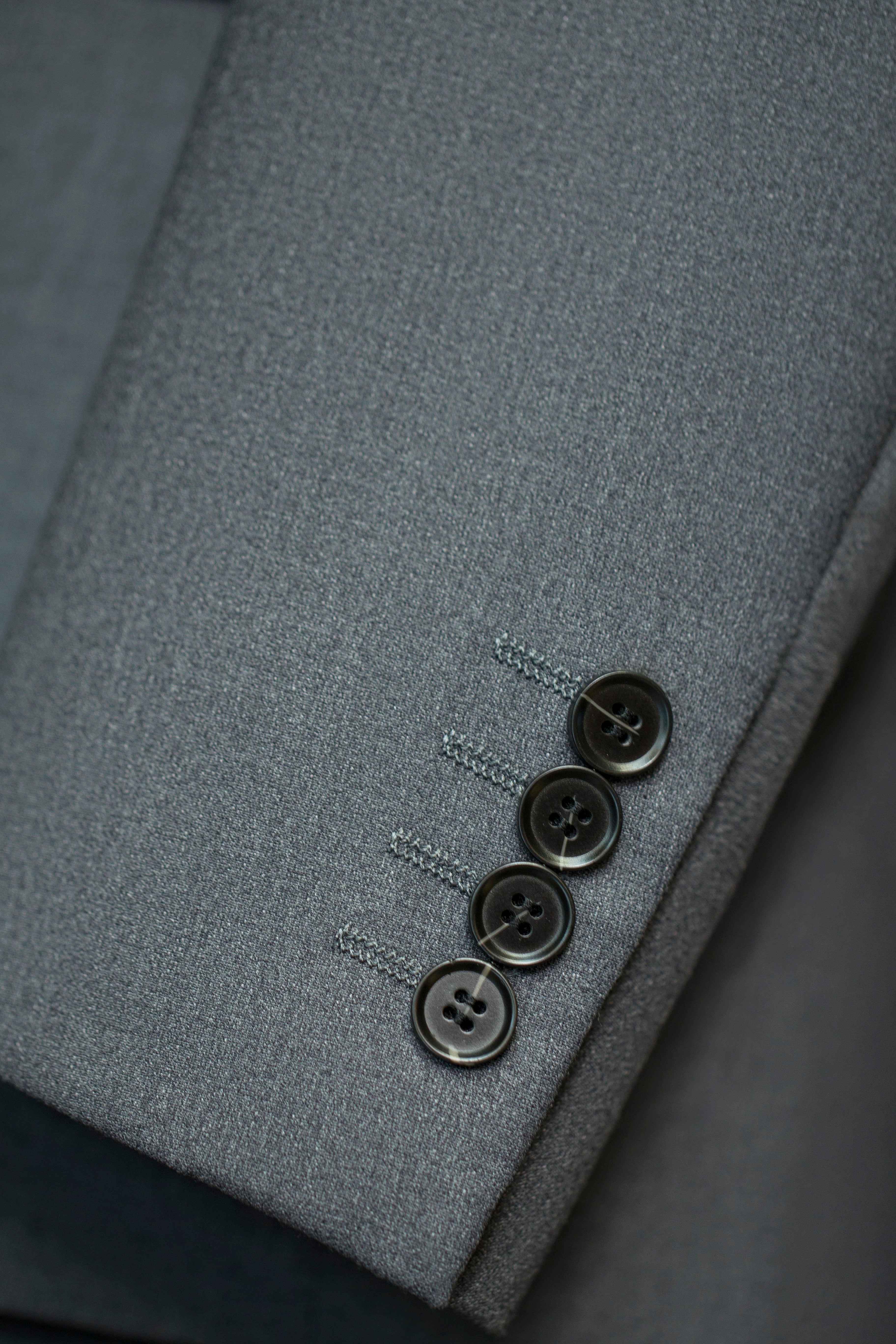 Three Piece Solid Wool Wedding Suit For Groom Classic Tailored Formal Look