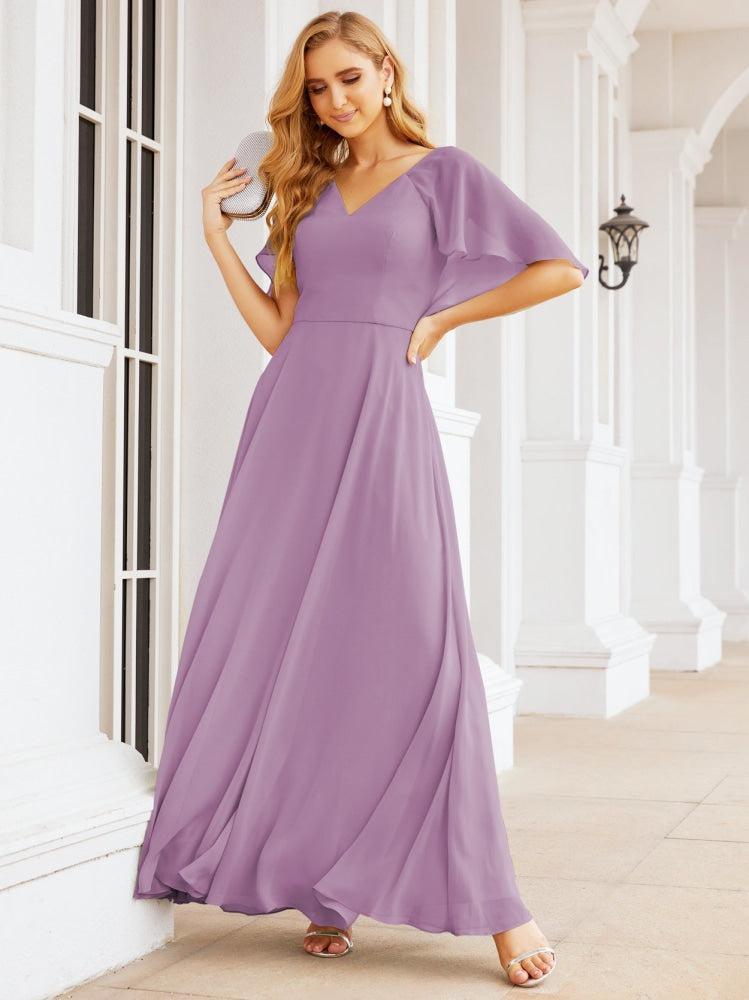 Bridesmaid Dresses for Wedding Formal Evening Party Prom Gown with Cape 28050