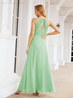 Double Spaghetti Straps Bridesmaid Dresses for Women Long Formal Party Dress Side Split 28051