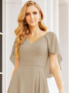 Bridesmaid Dresses for Wedding Formal Evening Party Prom Gown with Cape 28050