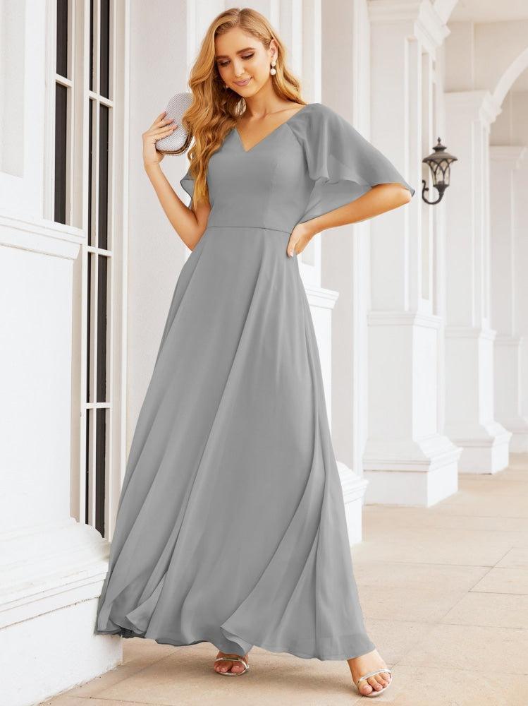 Bridesmaid Dresses for Wedding Formal Evening Party Prom Gown with Cape 28050