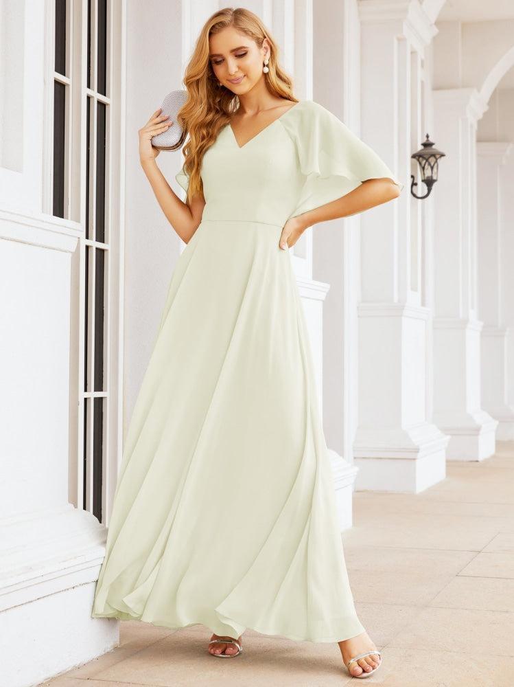 Bridesmaid Dresses for Wedding Formal Evening Party Prom Gown with Cape 28050