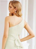 One Shoulder Bridesmaid Dresses Long Formal Prom Gowns 28048