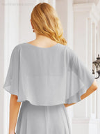 Bridesmaid Dresses for Wedding Formal Evening Party Prom Gown with Cape 28050