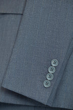 Three Piece Subtle Pinstripe Grey Wool Suit For Formal Groom And Business
