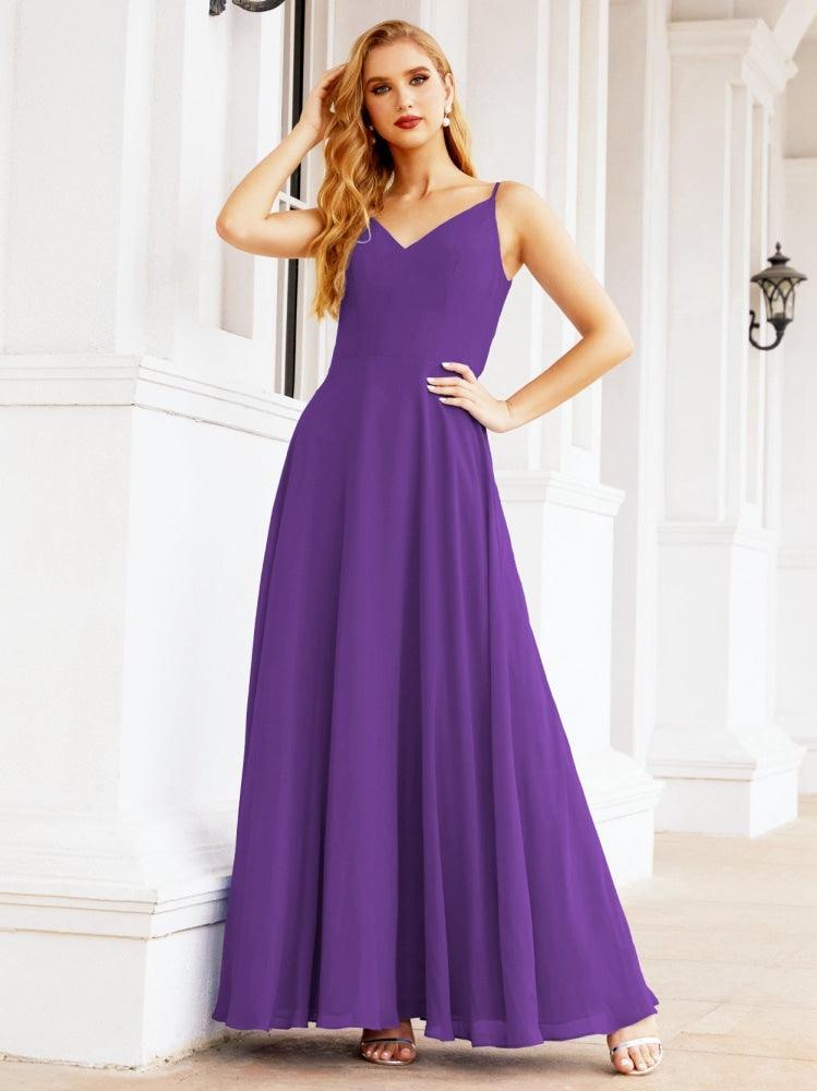 Spaghetti Strap Bridesmaid Dresses V Neck Butterfly Back Fromal Evening Party Prom Gown 28036