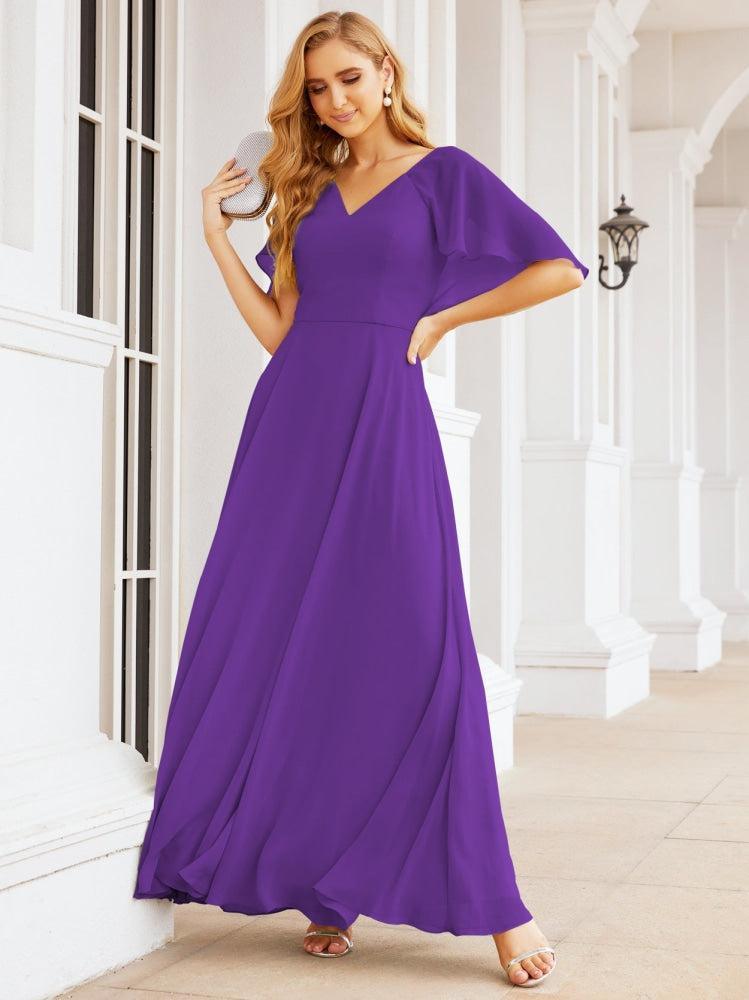 Bridesmaid Dresses for Wedding Formal Evening Party Prom Gown with Cape 28050