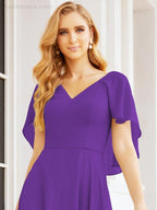 Bridesmaid Dresses for Wedding Formal Evening Party Prom Gown with Cape 28050