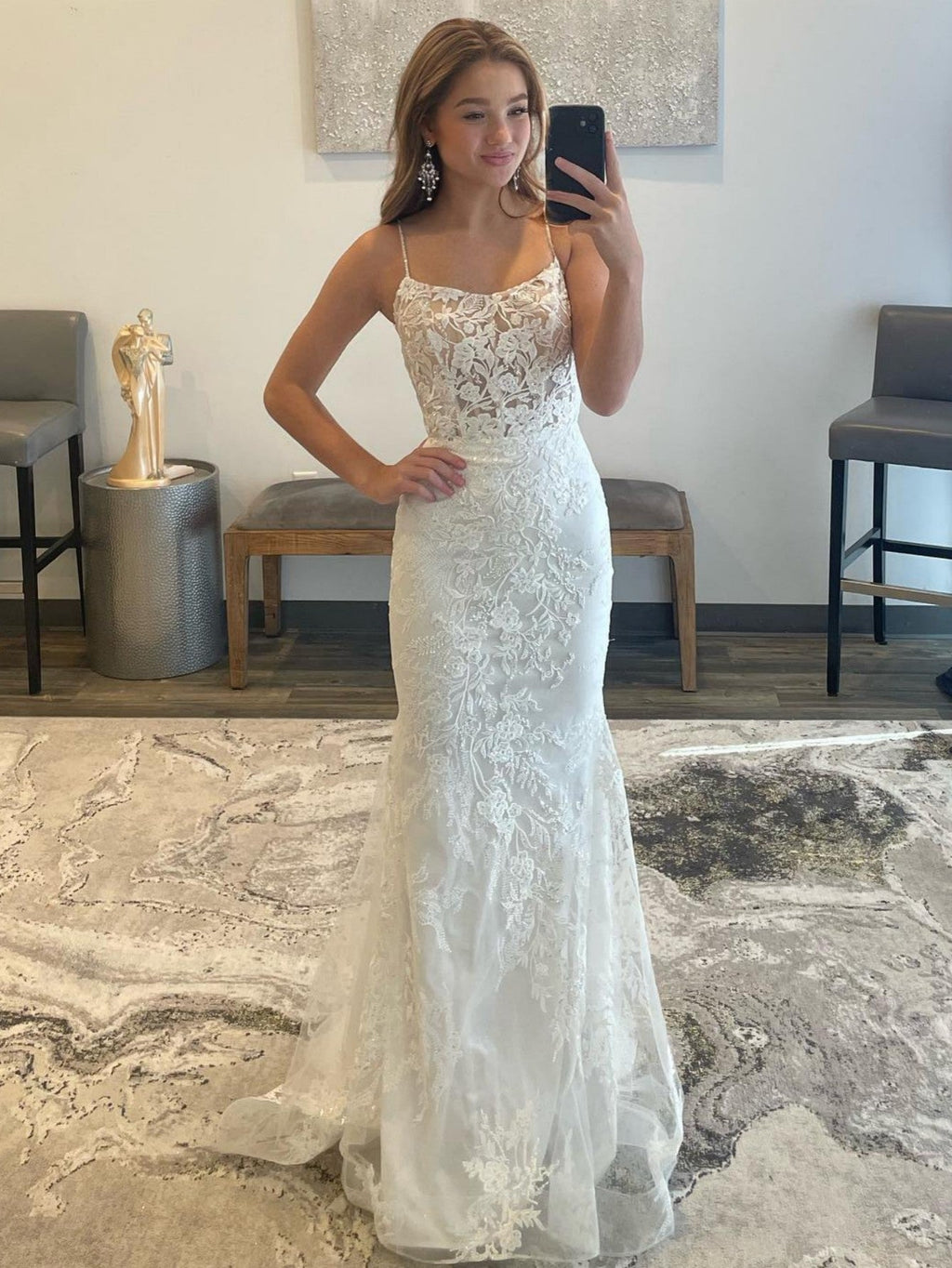 Roycebridal Billie | White Mermaid Prom Dress Long Evening Dress
