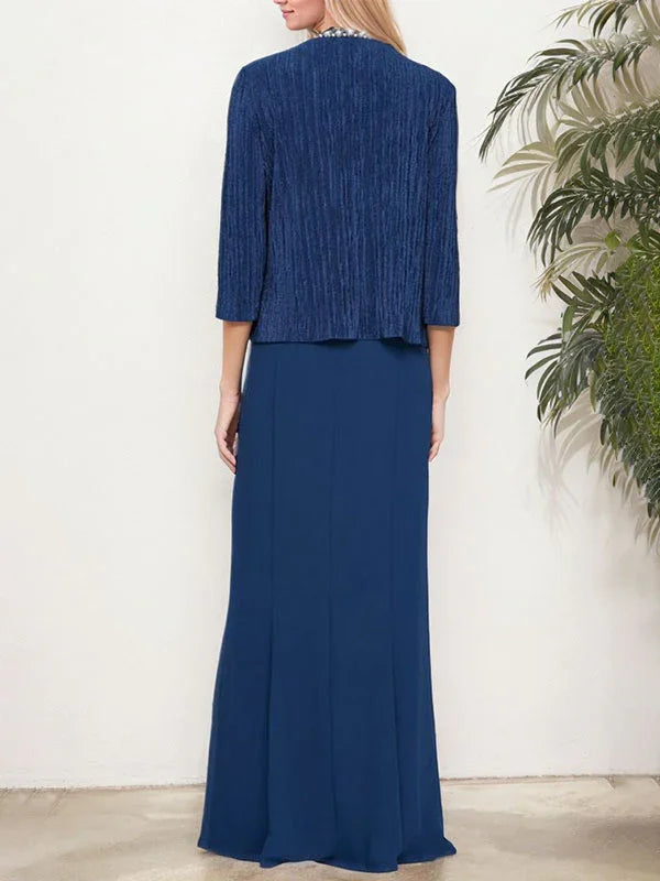 Metallic Mock Two-Piece Gown with Jacket