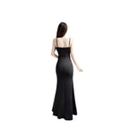 Spaghetti Strap Ruched Mermaid Evening Dress | Sparkle High-Slit Prom Gown