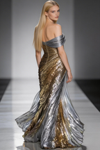 Sparkly Sequins Off The Shoulder Mermaid Evening Dress Long Prom Dress Y8393