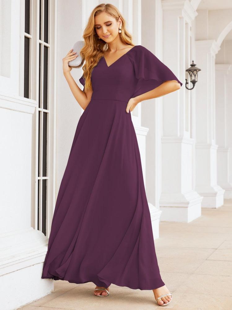Bridesmaid Dresses for Wedding Formal Evening Party Prom Gown with Cape 28050