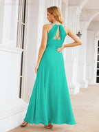 Double Spaghetti Straps Bridesmaid Dresses for Women Long Formal Party Dress Side Split 28051