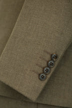 Taupe Wool Double Breasted 3 Piece Tailored Wedding Suit For Groom And Groomsmen