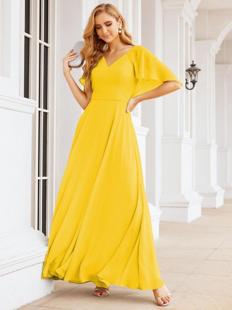 Bridesmaid Dresses for Wedding Formal Evening Party Prom Gown with Cape 28050