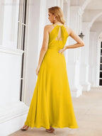 Double Spaghetti Straps Bridesmaid Dresses for Women Long Formal Party Dress Side Split 28051
