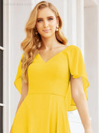 Bridesmaid Dresses for Wedding Formal Evening Party Prom Gown with Cape 28050