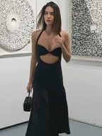 TARUXY Hollow Out Sexy Dress For Women 2024 New Backless Slim Sleeveless Sundress Femme Party Sexy Bandage Evening Dress Woman